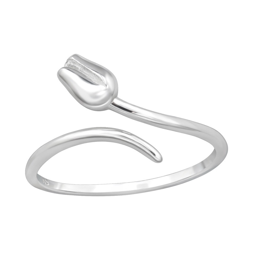 Elegant Sterling Silver Tulip Ring